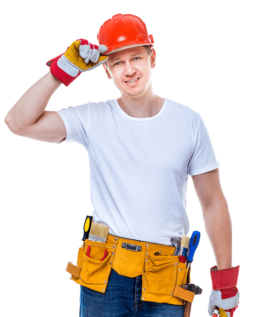 Items like a ladder, gloves, and a scoop used for cleaning out gutters